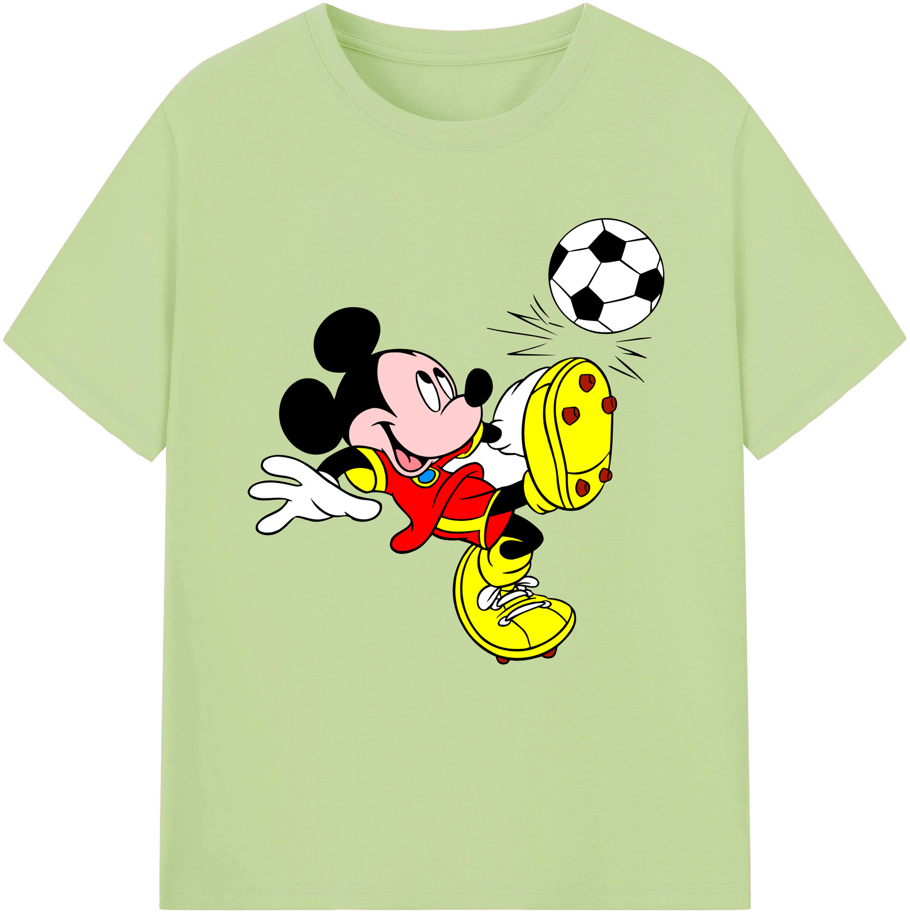 （画像用） ミッキーマウス Mickey Mouse 綿100％半袖Tシャツ（フロントプリント）